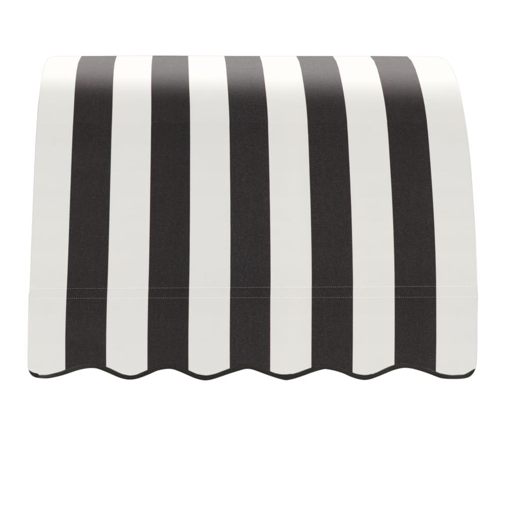 Awntech 4.375 ft Savannah Fixed Awning Acrylic Fabric, Black/White Stripe. Picture 2