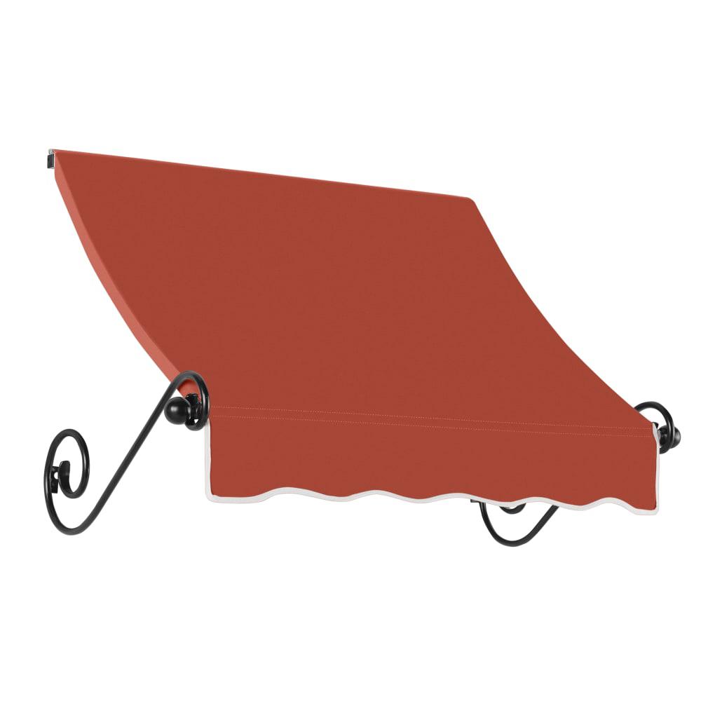 Awntech 3.375 ft Charleston Fixed Awning Acrylic Fabric, Terracotta. Picture 1
