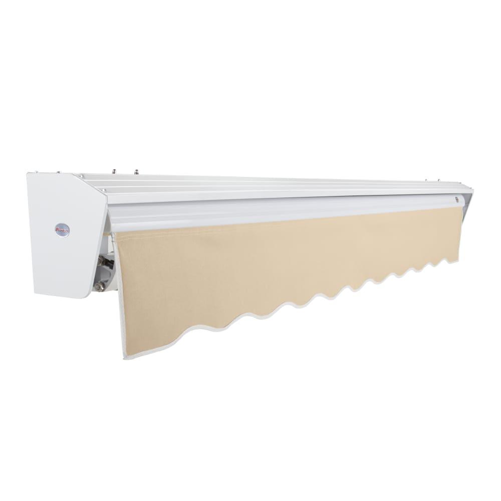 18' x 10' Destin Manual Manual Patio Retractable Awning Acrylic Fabric, Tan. Picture 2