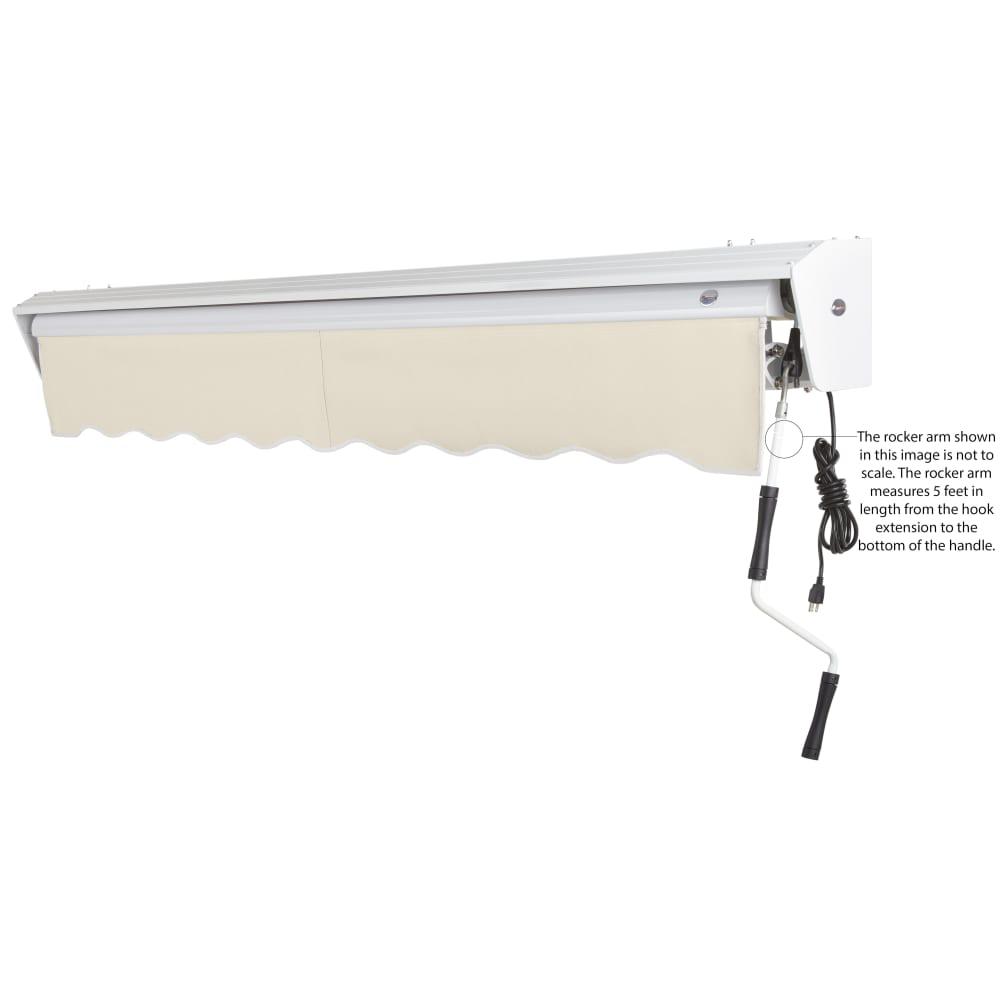 18' x 10' Destin Right Motor Right Motorized Patio Retractable Awning, Linen. Picture 6