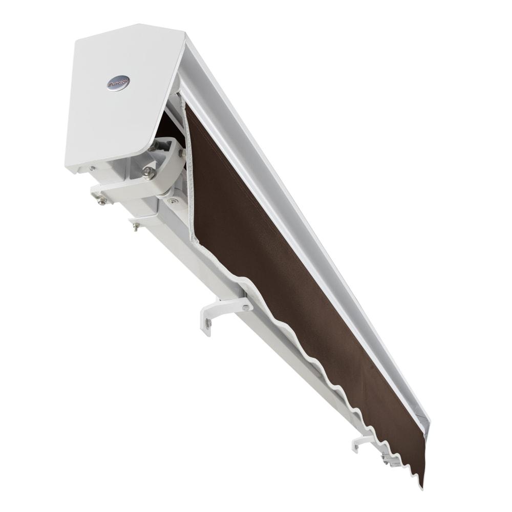 24' x 10' Destin Manual Manual Patio Retractable Awning Acrylic Fabric, Brown. Picture 5