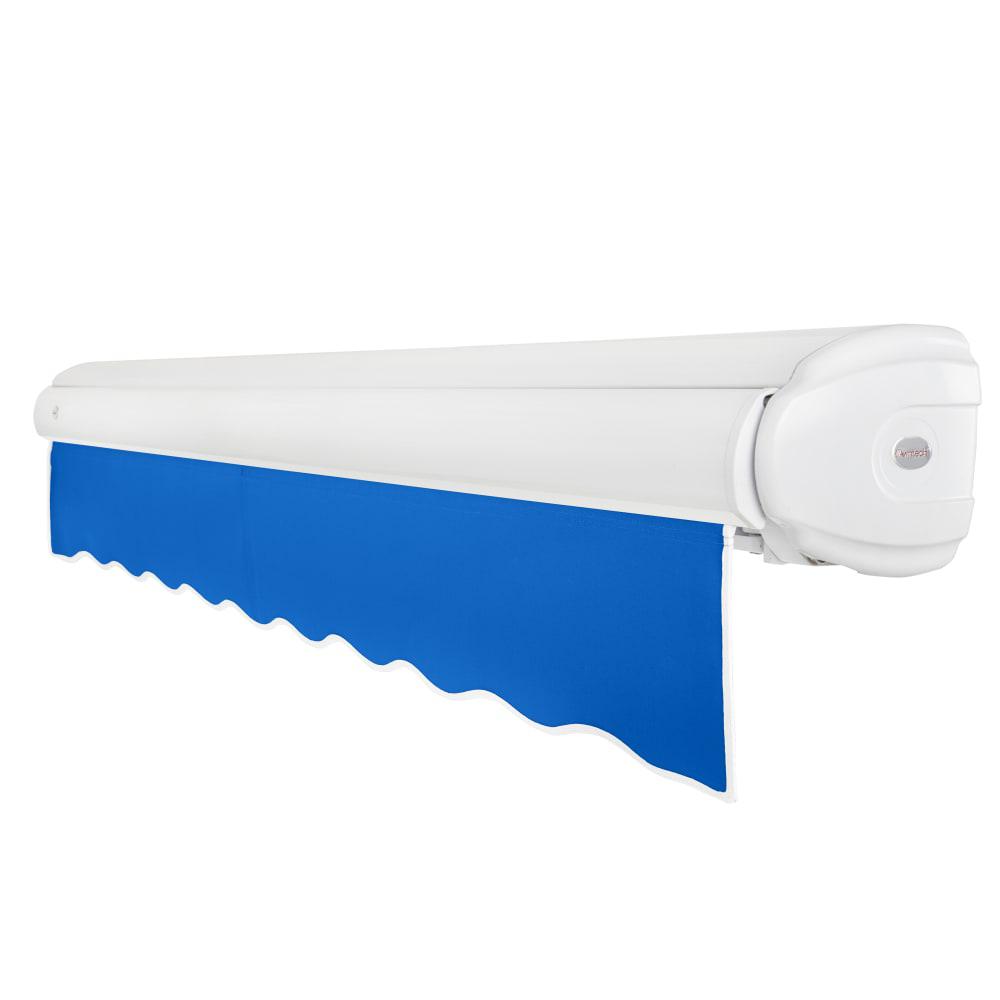 18' x 10' Full Cassette Left Motorized Patio Retractable Awning, Bright Blue. Picture 2