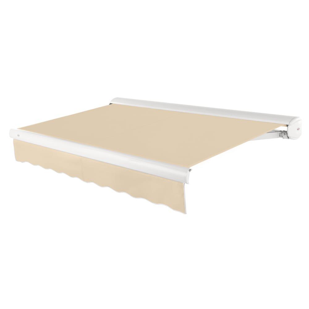 18' x 10' Full Cassette Left Motor Left Motorized Patio Retractable Awning, Tan. Picture 1