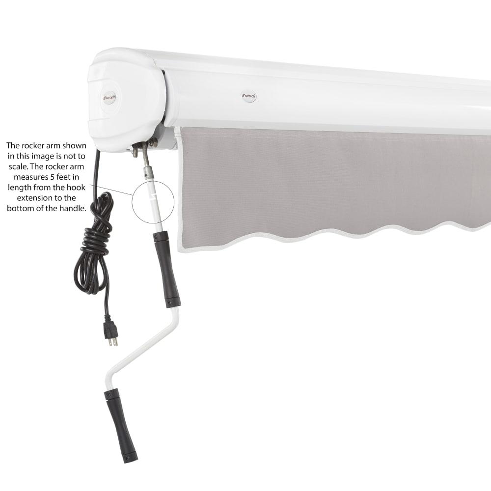 18' x 10' Full Cassette Left Motor Left Motorized Patio Retractable Awning, Gray. Picture 6