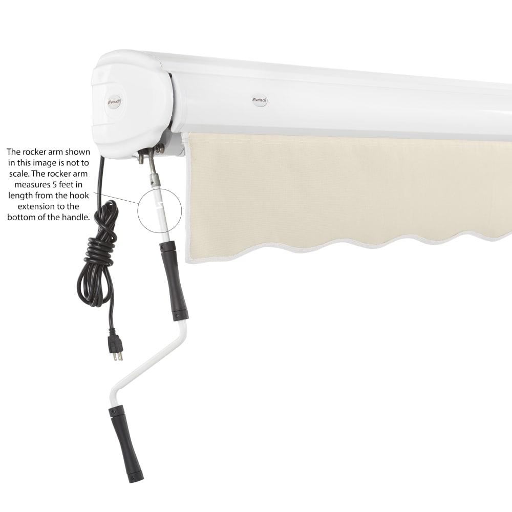 18' x 10' Full Cassette Left Motorized Patio Retractable Awning, Linen. Picture 6