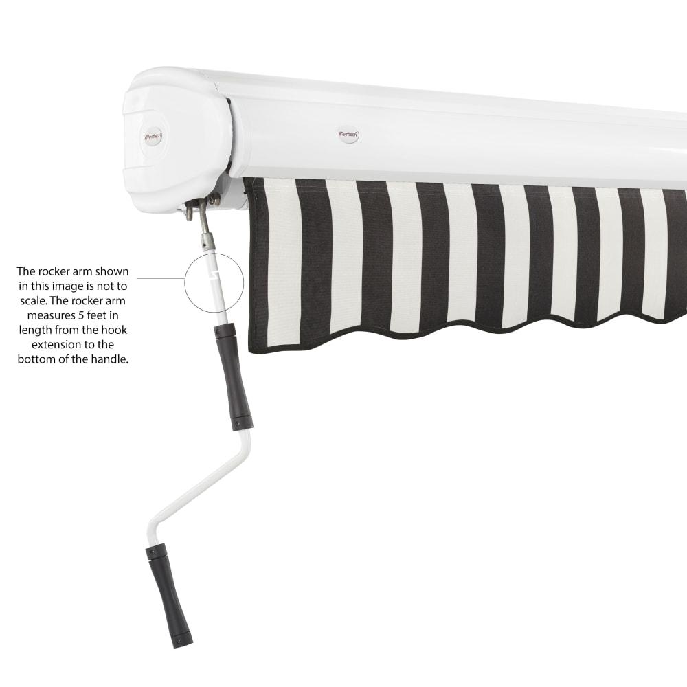 18' x 10' Full Cassette Manual Patio Retractable Awning, Black/White Stripe. Picture 6