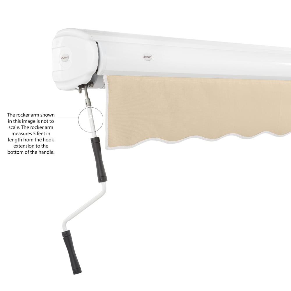 18' x 10' Full Cassette Manual Patio Retractable Awning Acrylic Fabric, Tan. Picture 6