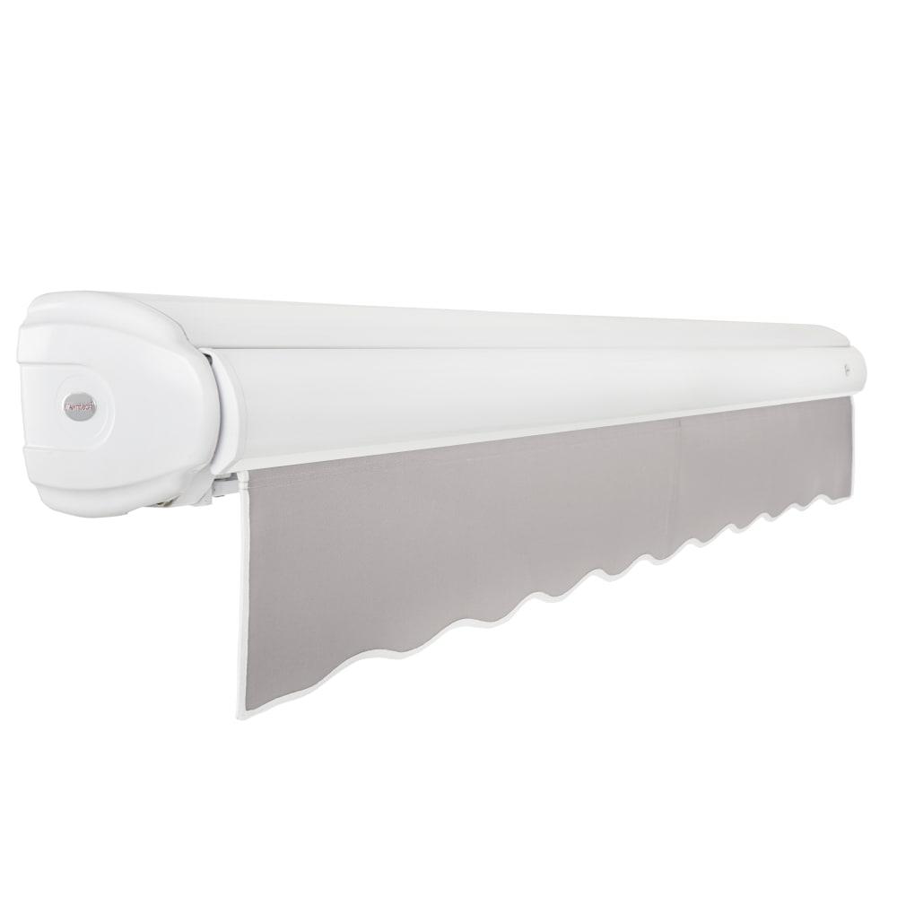 18' x 10' Full Cassette Manual Patio Retractable Awning Acrylic Fabric, Gray. Picture 2