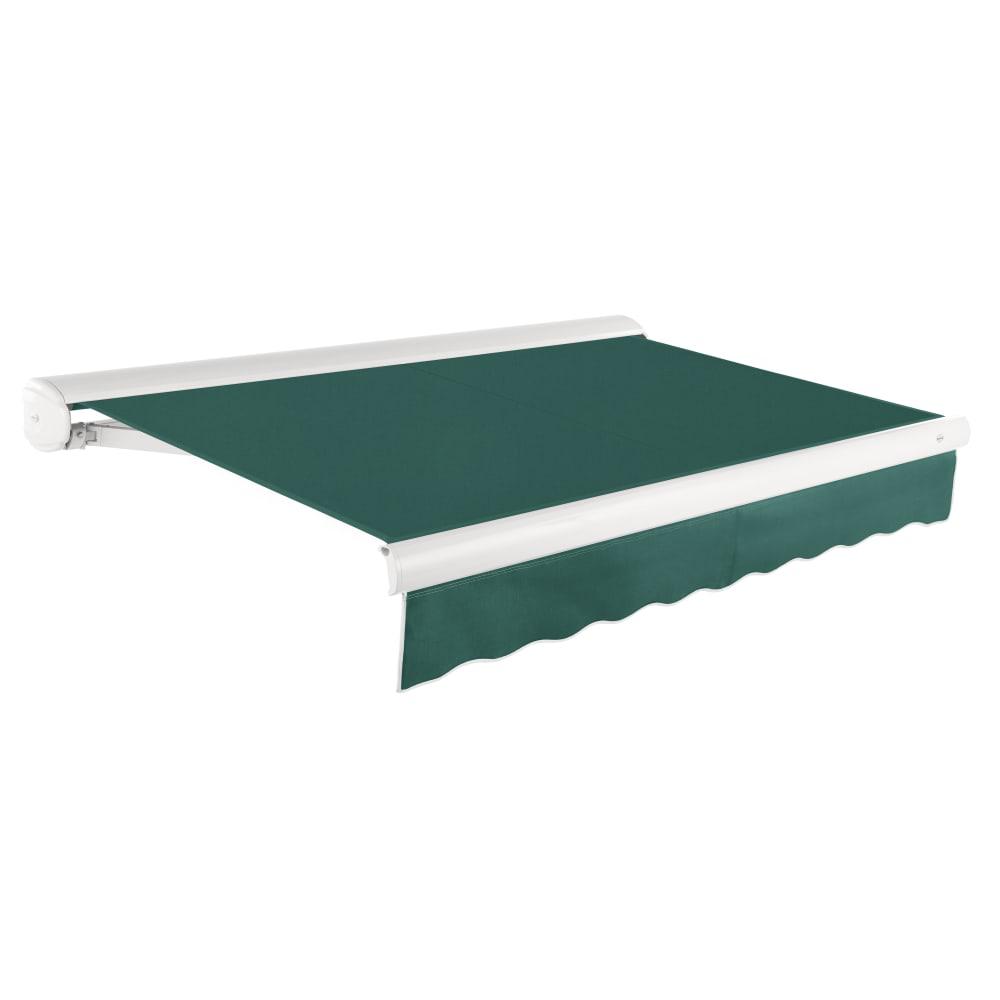 18' x 10' Full Cassette Manual Patio Retractable Awning Acrylic Fabric, Forest. Picture 1