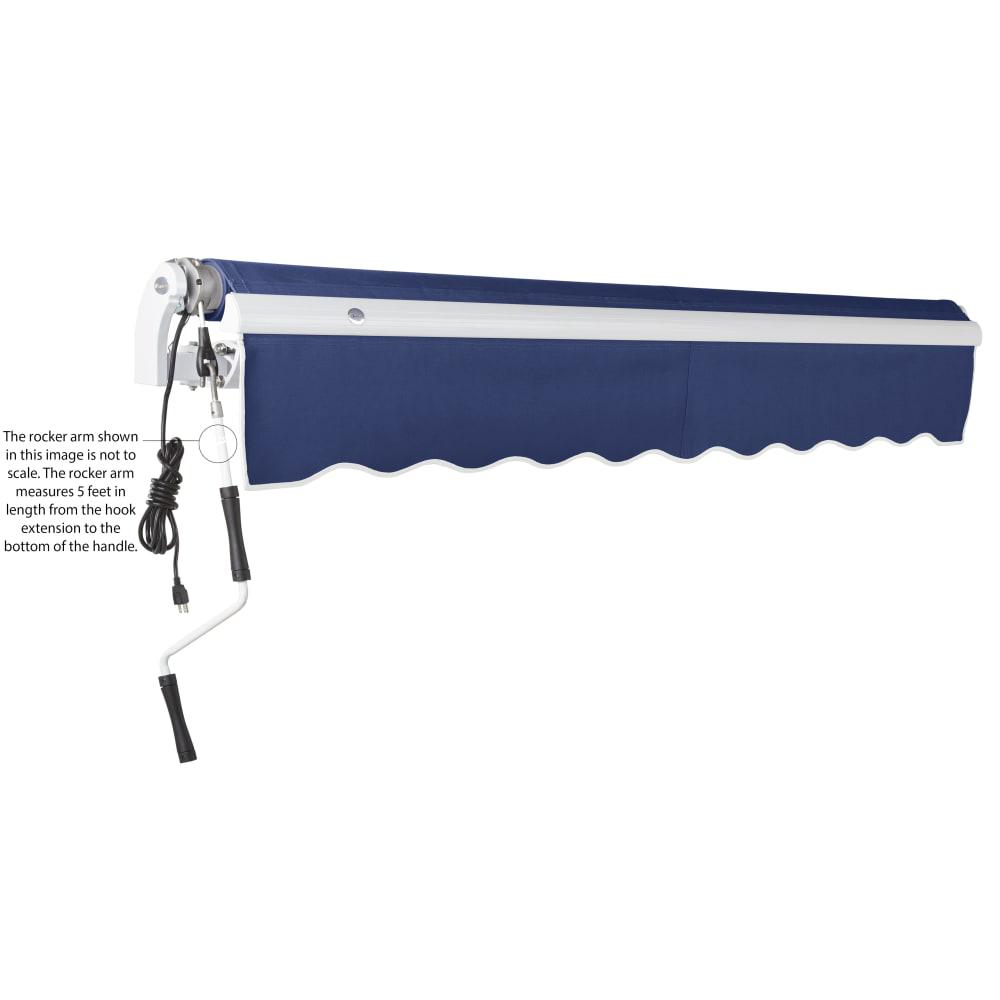 18' x 10' Maui Left Motor Left Motorized Patio Retractable Awning, Navy. Picture 6
