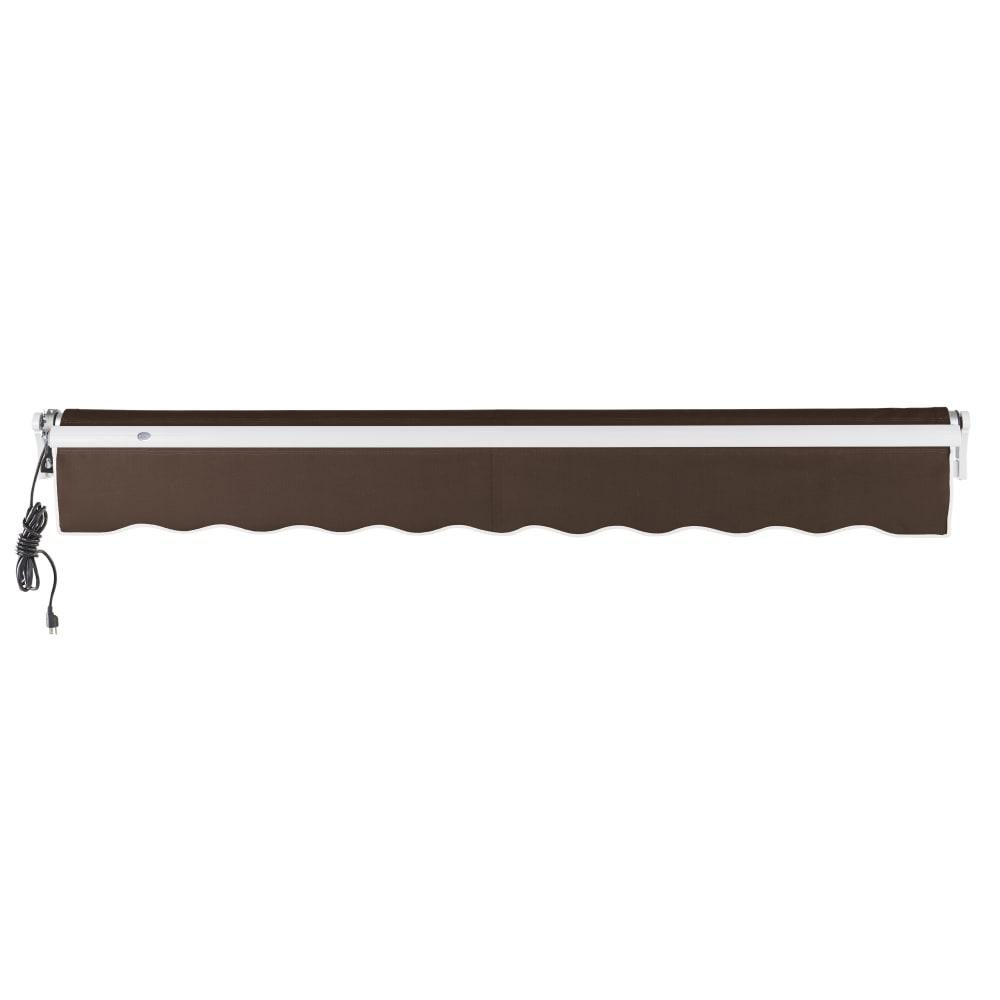18' x 10' Maui Left Motor Left Motorized Patio Retractable Awning, Brown. Picture 4