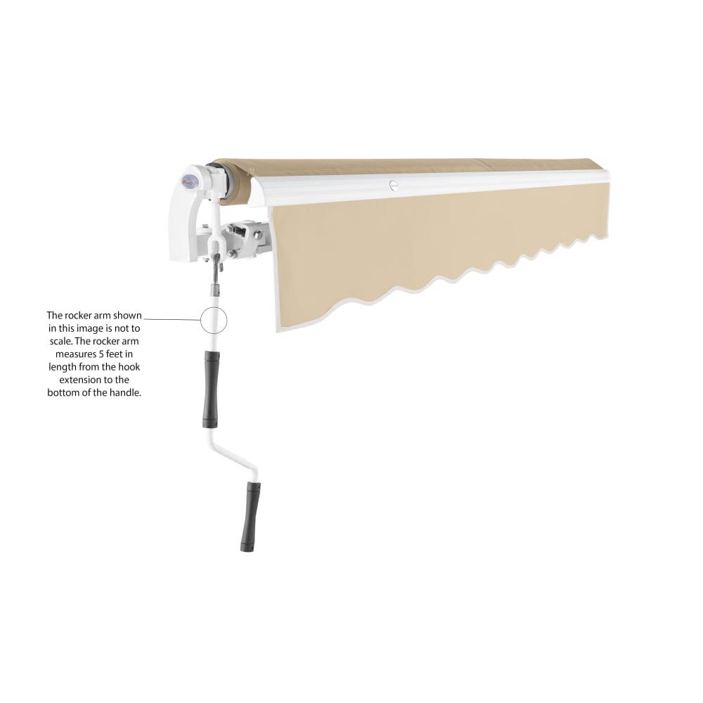 18' x 10' Maui Manual Manual Patio Retractable Awning Acrylic Fabric, Tan. Picture 6