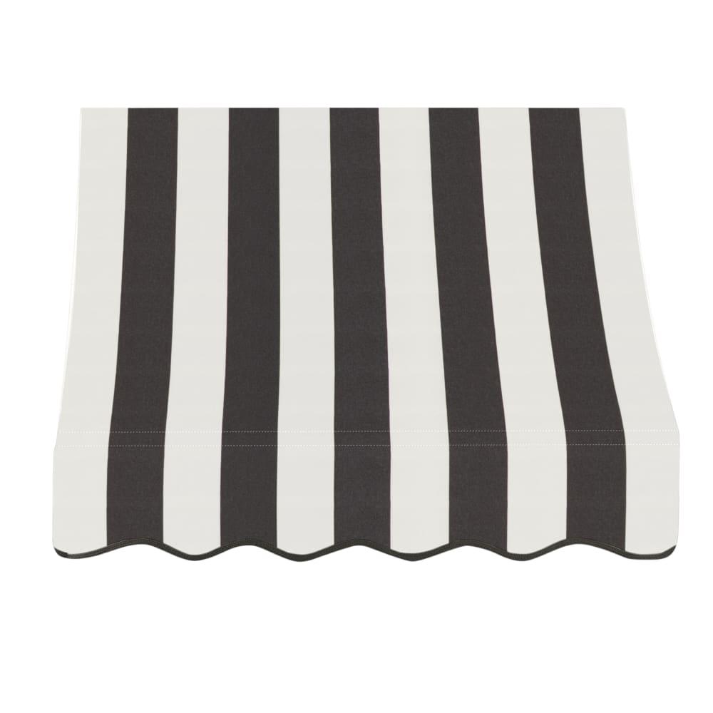 Awntech 4.375 ft Nantucket Fixed Awning Acrylic Fabric, Black/White Stripe. Picture 2