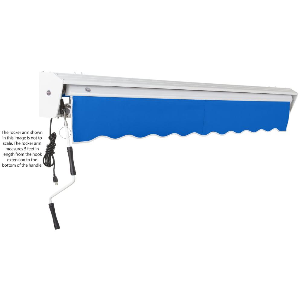 24' x 10' Destin Manual Patio Retractable Awning Acrylic Fabric, Bright Blue. Picture 6