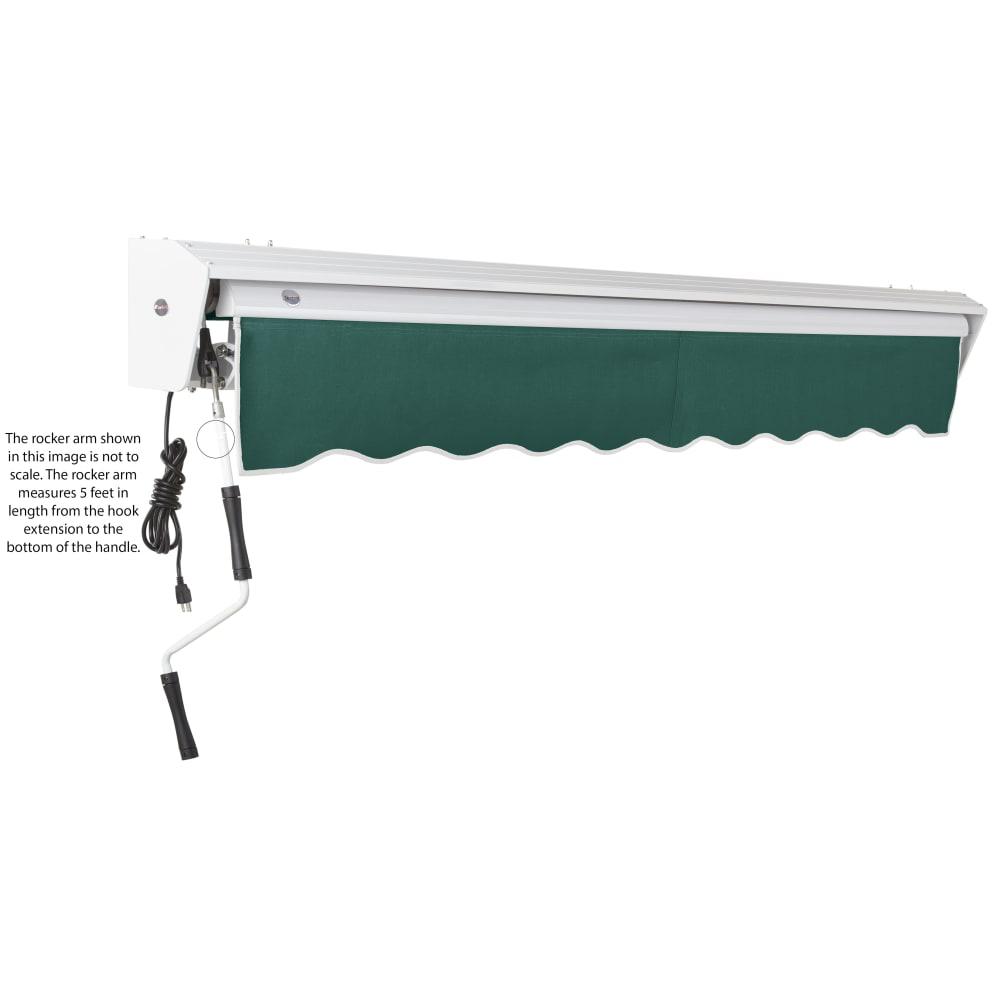 20' x 10' Destin Manual Manual Patio Retractable Awning Acrylic Fabric, Forest. Picture 6