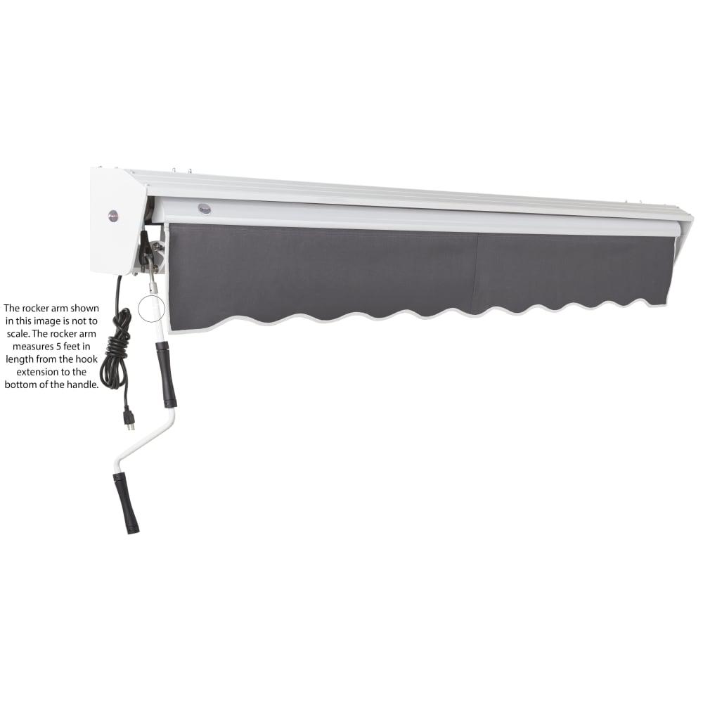 20' x 10' Destin Manual Manual Patio Retractable Awning Acrylic Fabric, Gunmetal. Picture 6