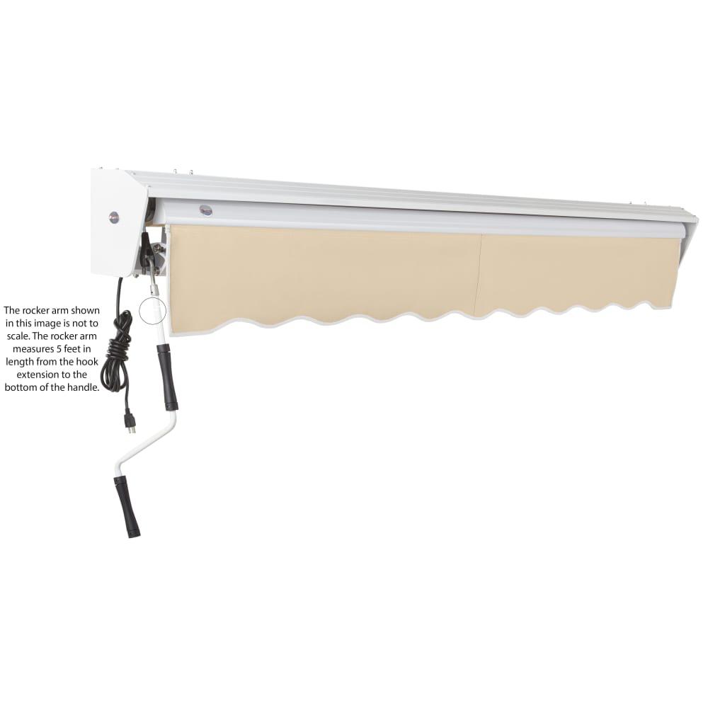 20' x 10' Destin Manual Manual Patio Retractable Awning Acrylic Fabric, Tan. Picture 6