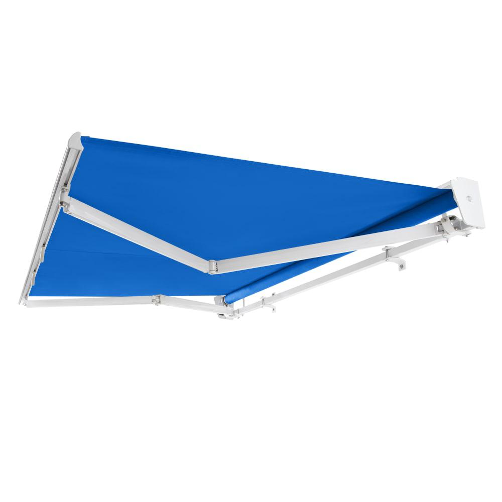 24' x 10' Destin Manual Patio Retractable Awning Acrylic Fabric, Bright Blue. Picture 7