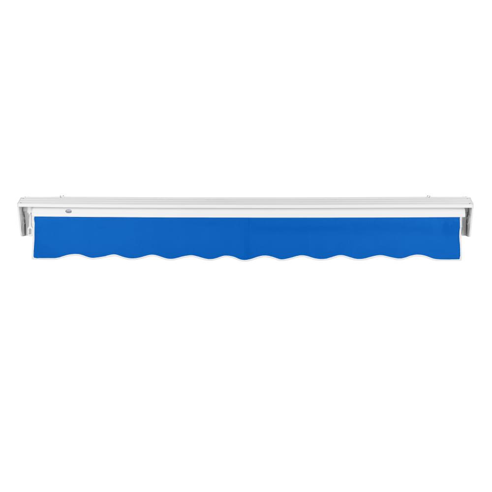 24' x 10' Destin Manual Patio Retractable Awning Acrylic Fabric, Bright Blue. Picture 4