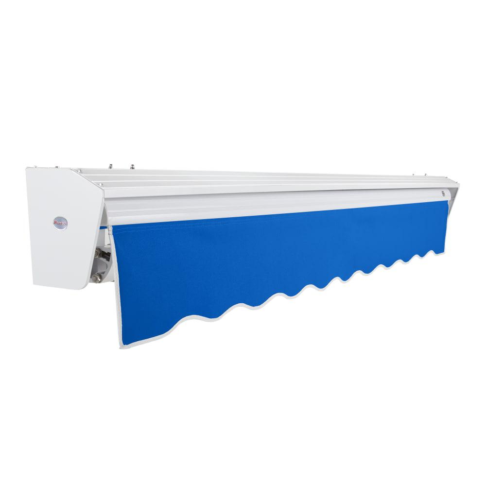 24' x 10' Destin Manual Patio Retractable Awning Acrylic Fabric, Bright Blue. Picture 2