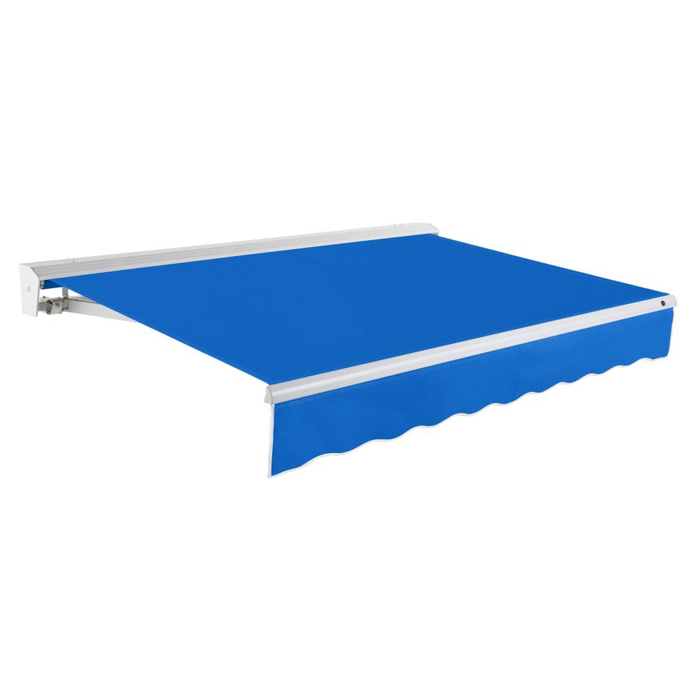 24' x 10' Destin Manual Patio Retractable Awning Acrylic Fabric, Bright Blue. Picture 1