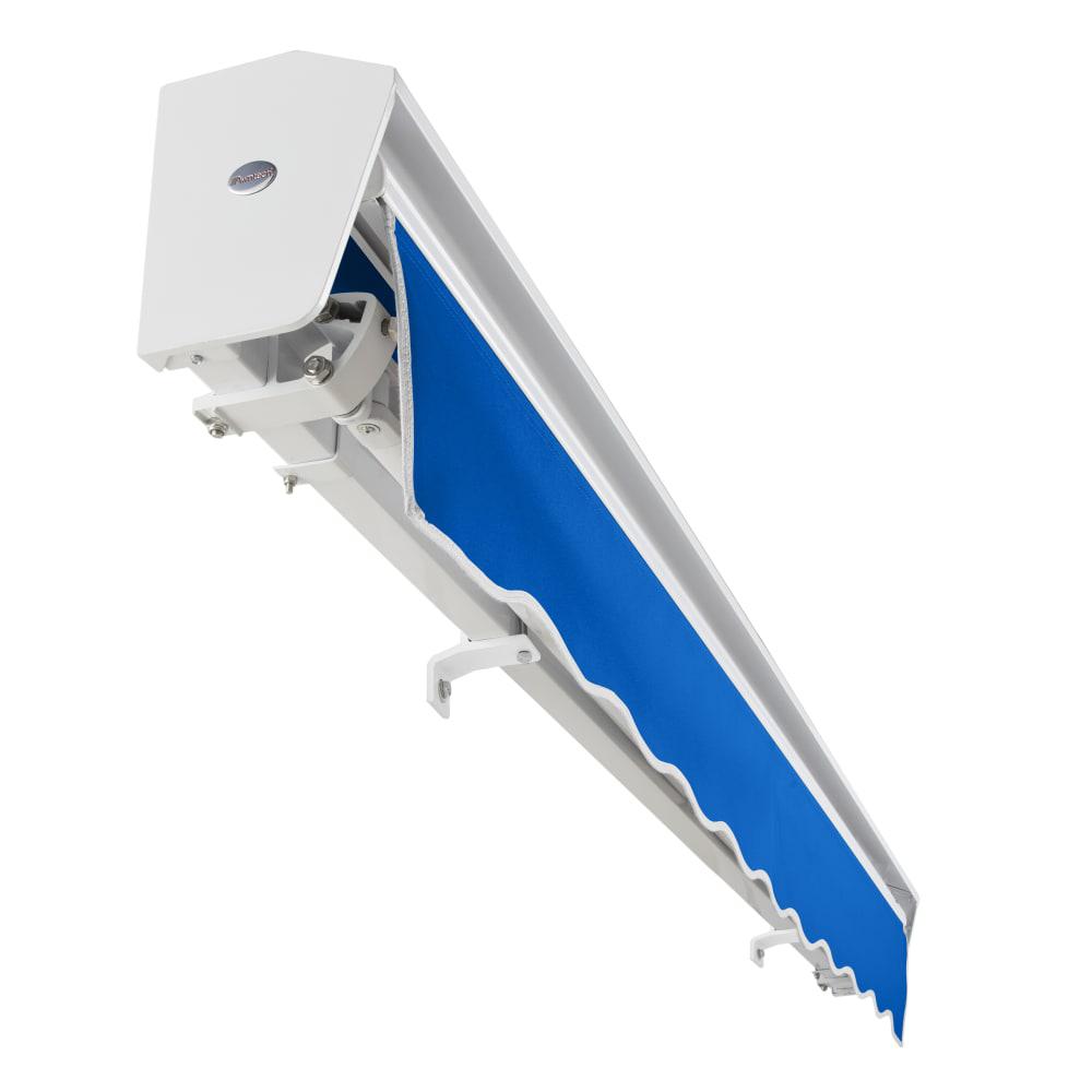 24' x 10' Destin Manual Patio Retractable Awning Acrylic Fabric, Bright Blue. Picture 5