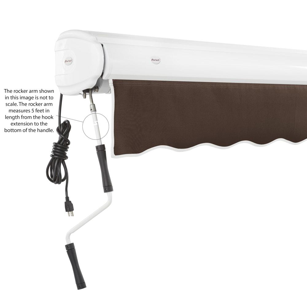 8' x 6.5' Full Cassette Left Motorized Patio Retractable Awning, Brown. Picture 6