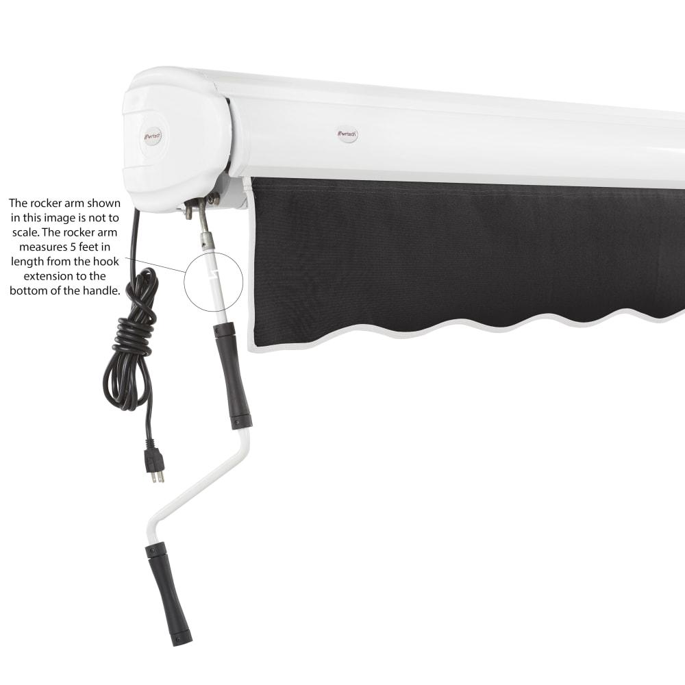 20' x 10' Full Cassette Left Motorized Patio Retractable Awning, Black. Picture 6