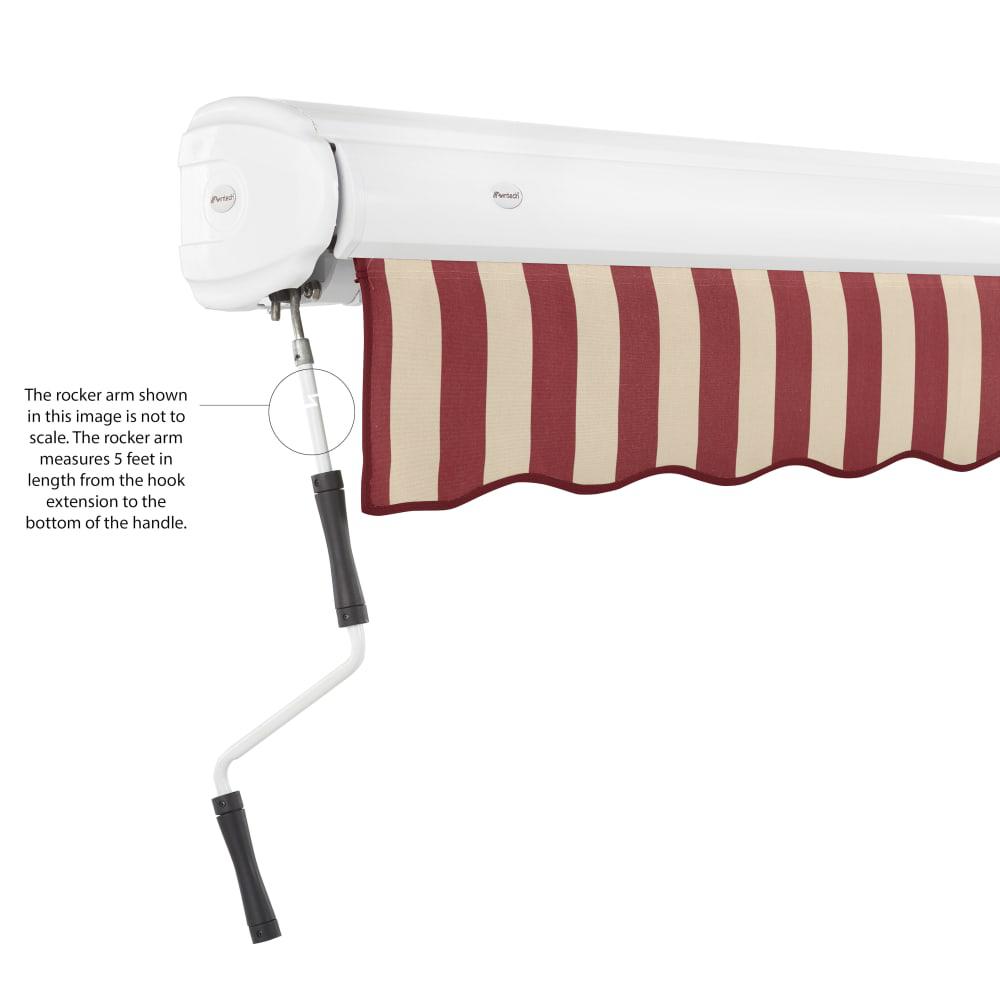 20' x 10' Full Cassette Manual Patio Retractable Awning, Burgundy/Tan Stripe. Picture 6
