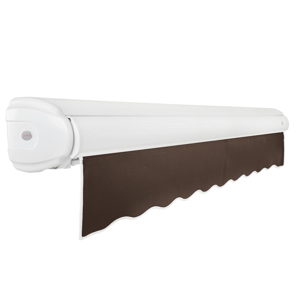 20' x 10' Full Cassette Manual Patio Retractable Awning Acrylic Fabric, Brown. Picture 2
