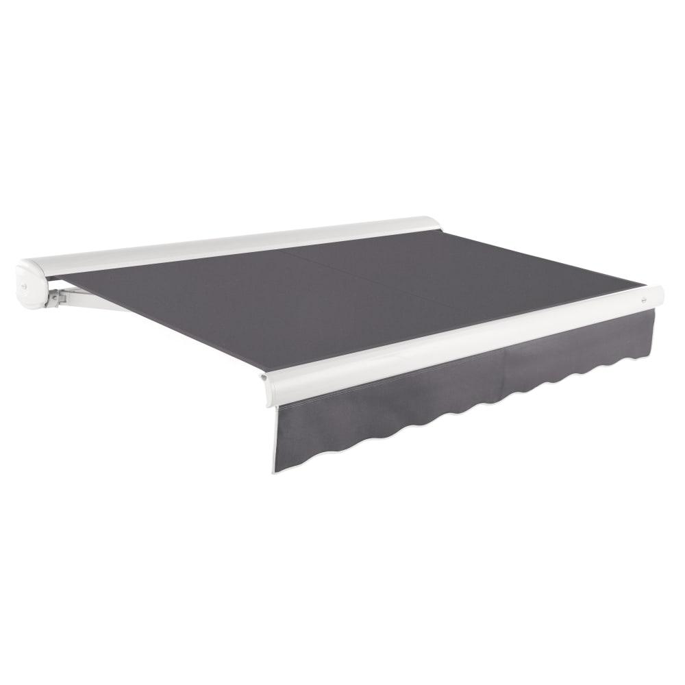 20' x 10' Full Cassette Manual Patio Retractable Awning Acrylic Fabric, Gunmetal. Picture 1