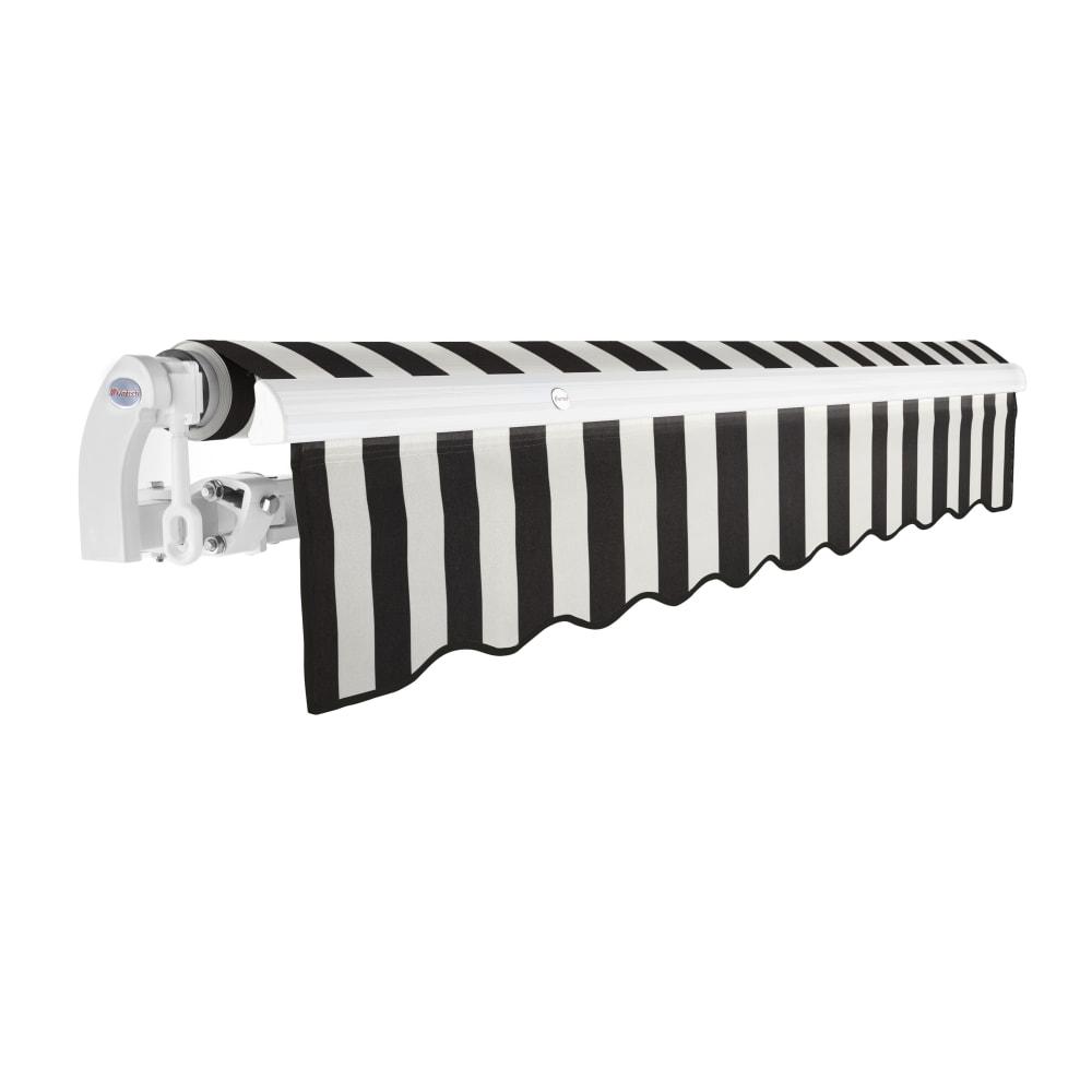 20' x 10' Maui Manual Patio Retractable Awning, Black/White Stripe. Picture 2