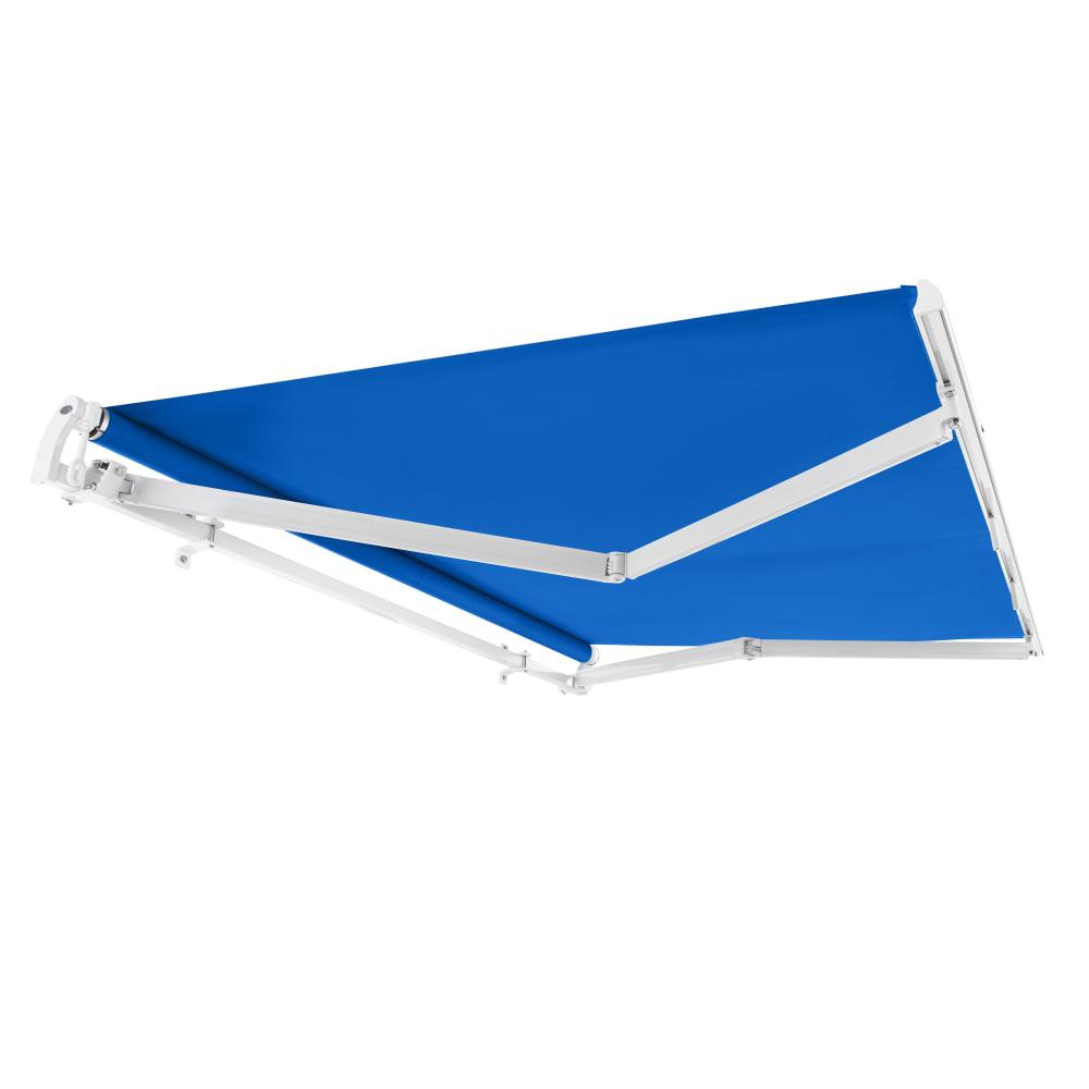 20' x 10' Maui Manual Patio Retractable Awning Acrylic Fabric, Bright Blue. Picture 7