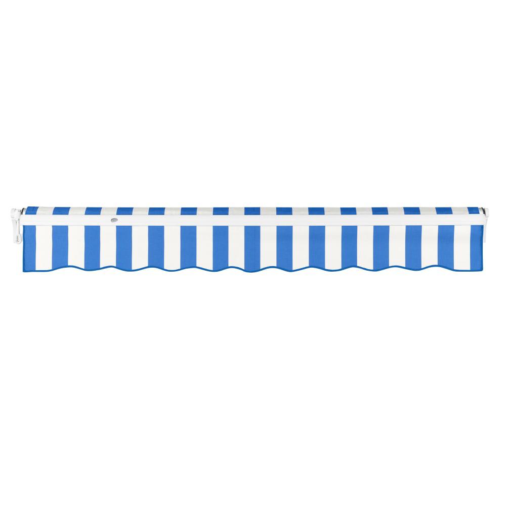 20' x 10' Maui Manual Patio Retractable Awning, Bright Blue/White Stripe. Picture 4