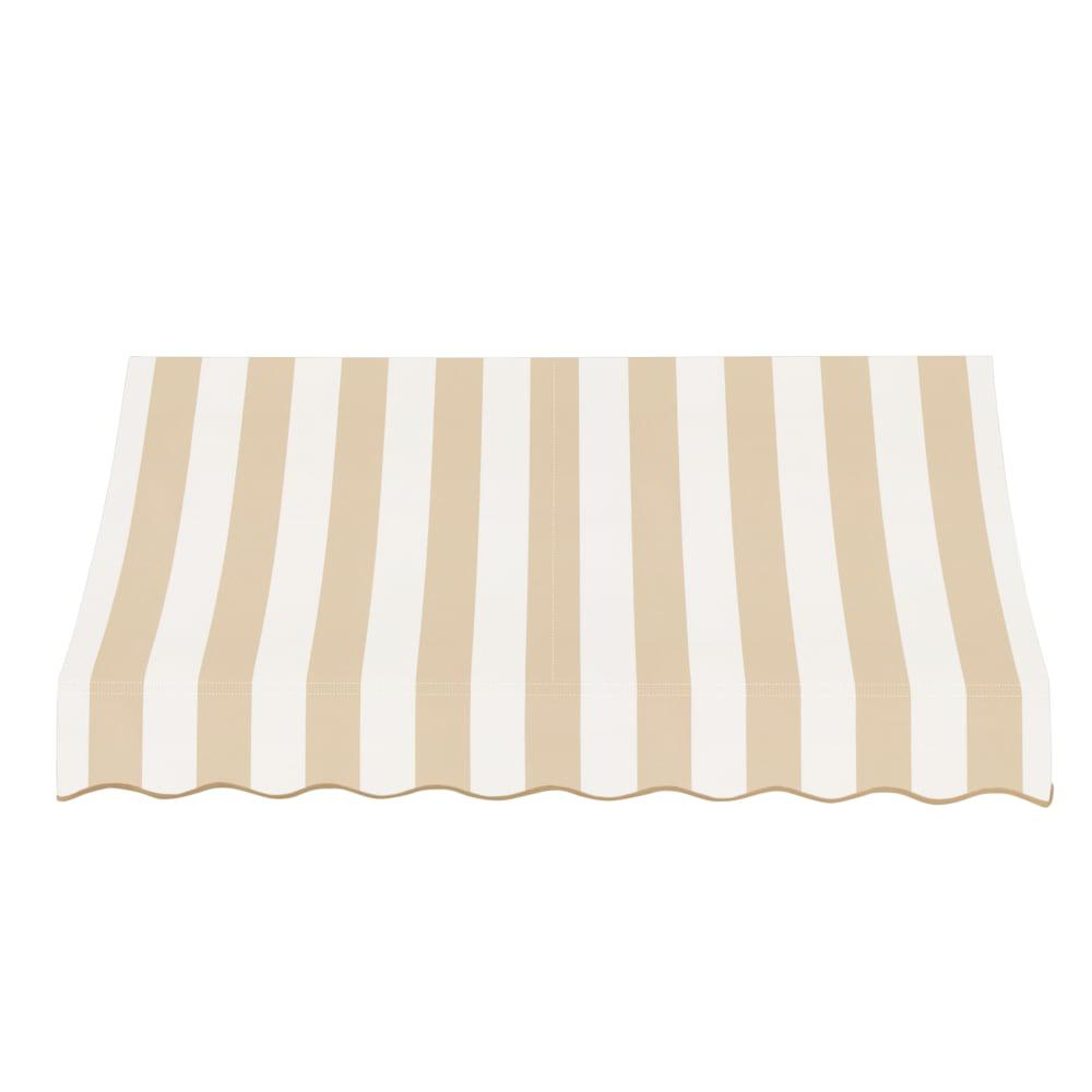 Awntech 10.375 ft Nantucket Fixed Awning Acrylic Fabric, Linen/White Stripe. Picture 2