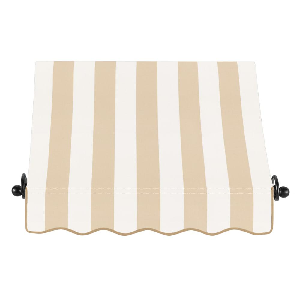 Awntech 3.375 ft Charleston Fixed Awning Acrylic Fabric, Linen/White Stripe. Picture 2