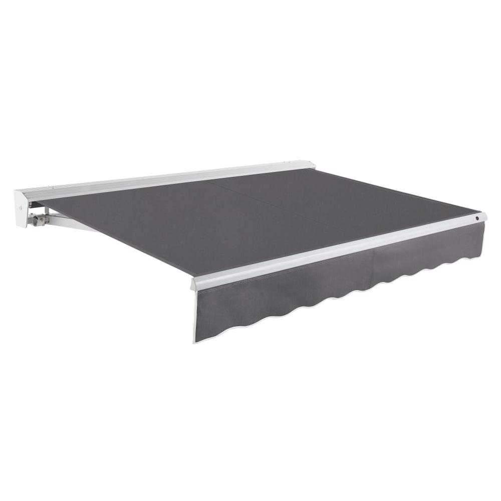 24' x 10' Destin Manual Manual Patio Retractable Awning Acrylic Fabric, Gunmetal. Picture 1