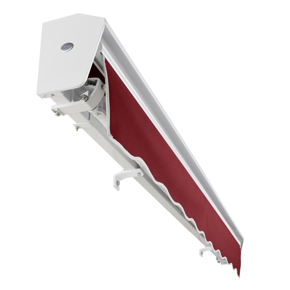 24' x 10' Destin Manual Manual Patio Retractable Awning Acrylic Fabric, Burgundy. Picture 5