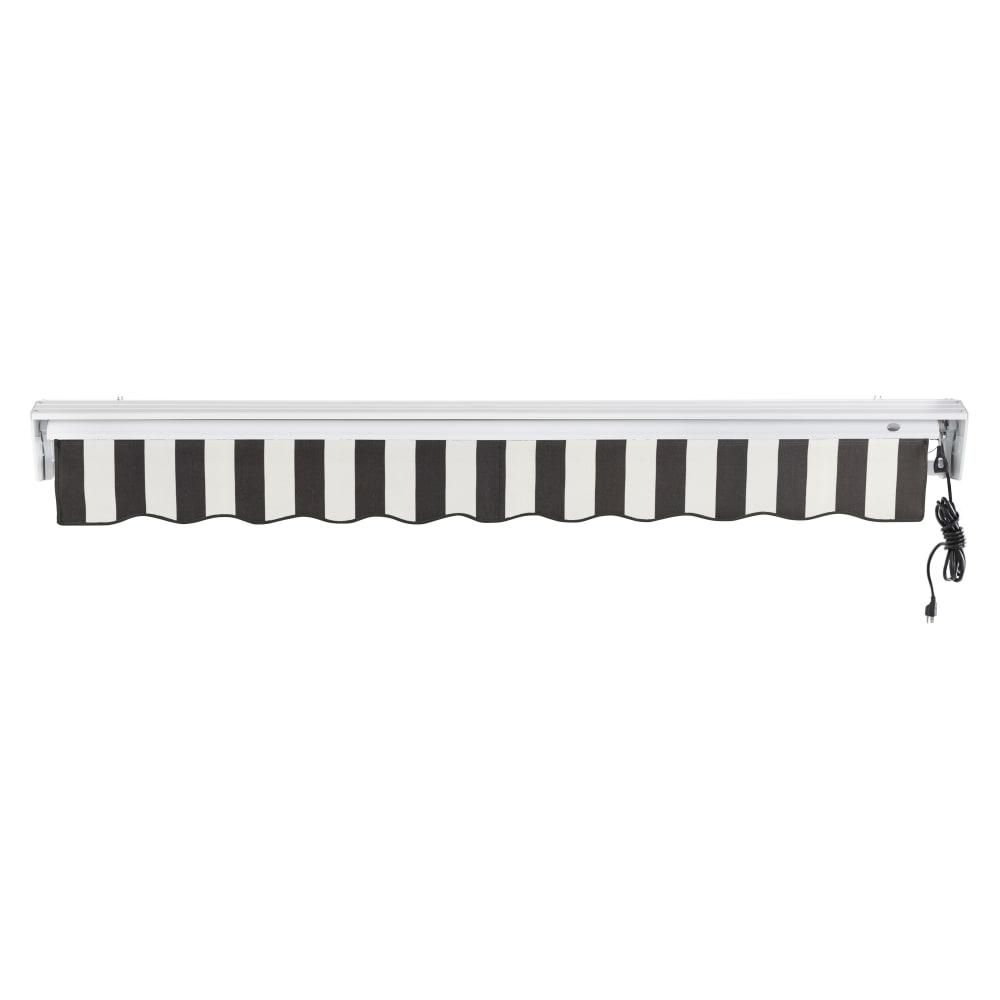 24' x 10' Destin Right Motorized Patio Retractable Awning, Black/White Stripe. Picture 4