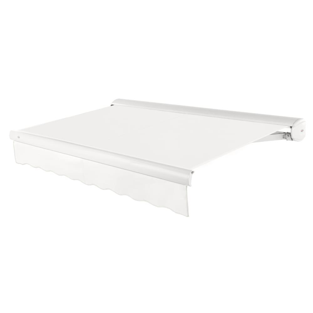 24' x 10' Full Cassette Left Motorized Patio Retractable Awning, White. Picture 1