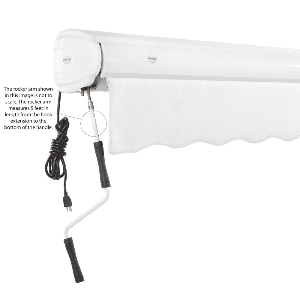 24' x 10' Full Cassette Left Motorized Patio Retractable Awning, White. Picture 6