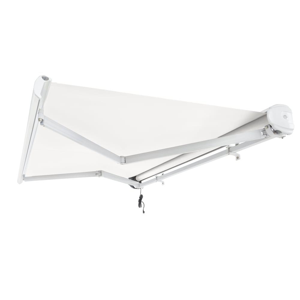 24' x 10' Full Cassette Left Motorized Patio Retractable Awning, White. Picture 7