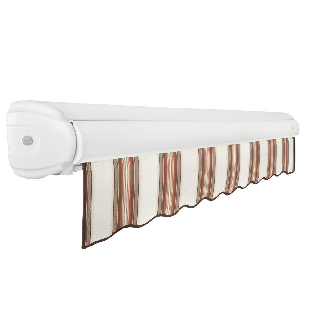 Full Cassette Manual Patio Retractable Awning, Brown/Tan/Terracotta Multi. Picture 2