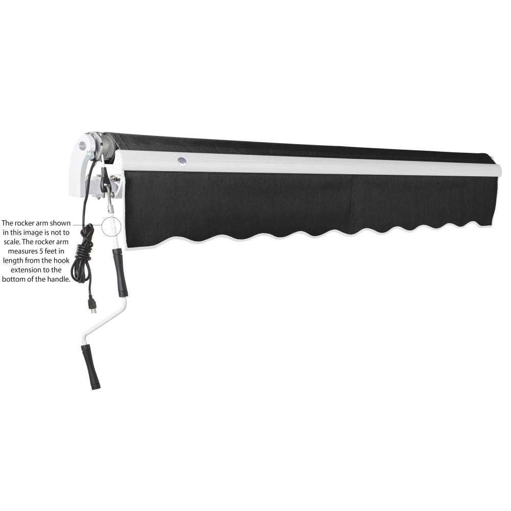 24' x 10' Maui Left Motor Left Motorized Patio Retractable Awning, Black. Picture 6