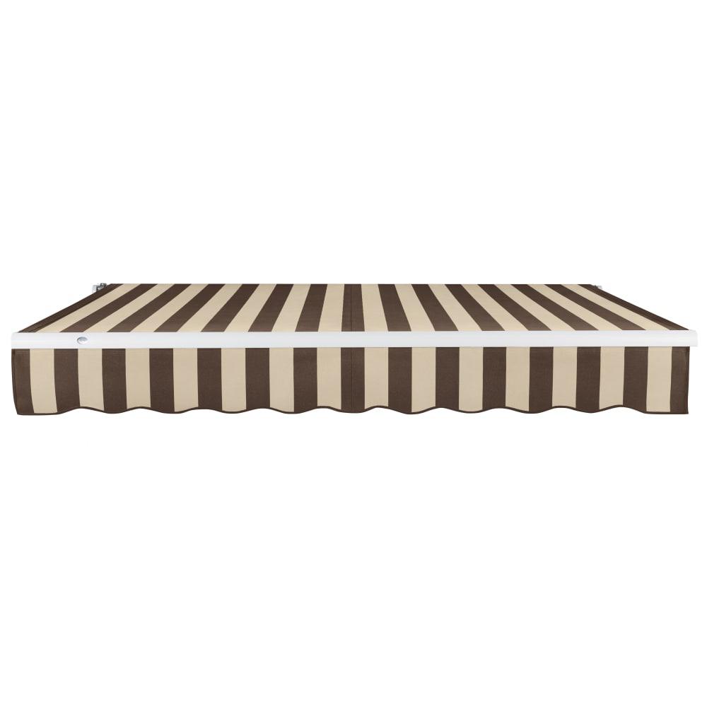 8' x 6.5' Maui Left Motorized Patio Retractable Awning, Brown/Tan Stripe. Picture 3