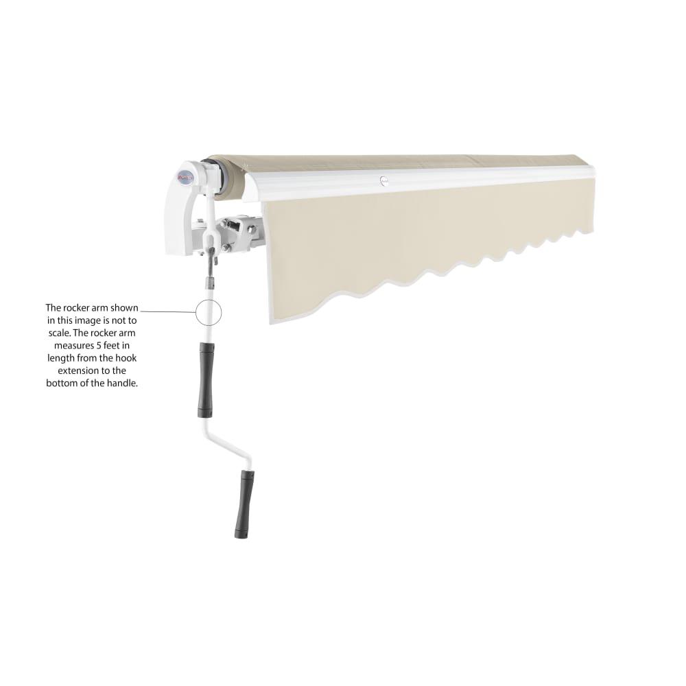 8' x 6.5' Maui Manual Manual Patio Retractable Awning Acrylic Fabric, Linen. Picture 6