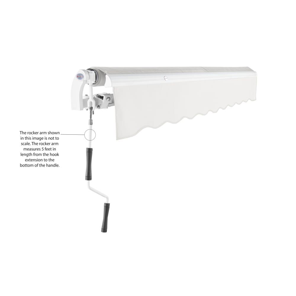 8' x 6.5' Maui Manual Manual Patio Retractable Awning Acrylic Fabric, White. Picture 6