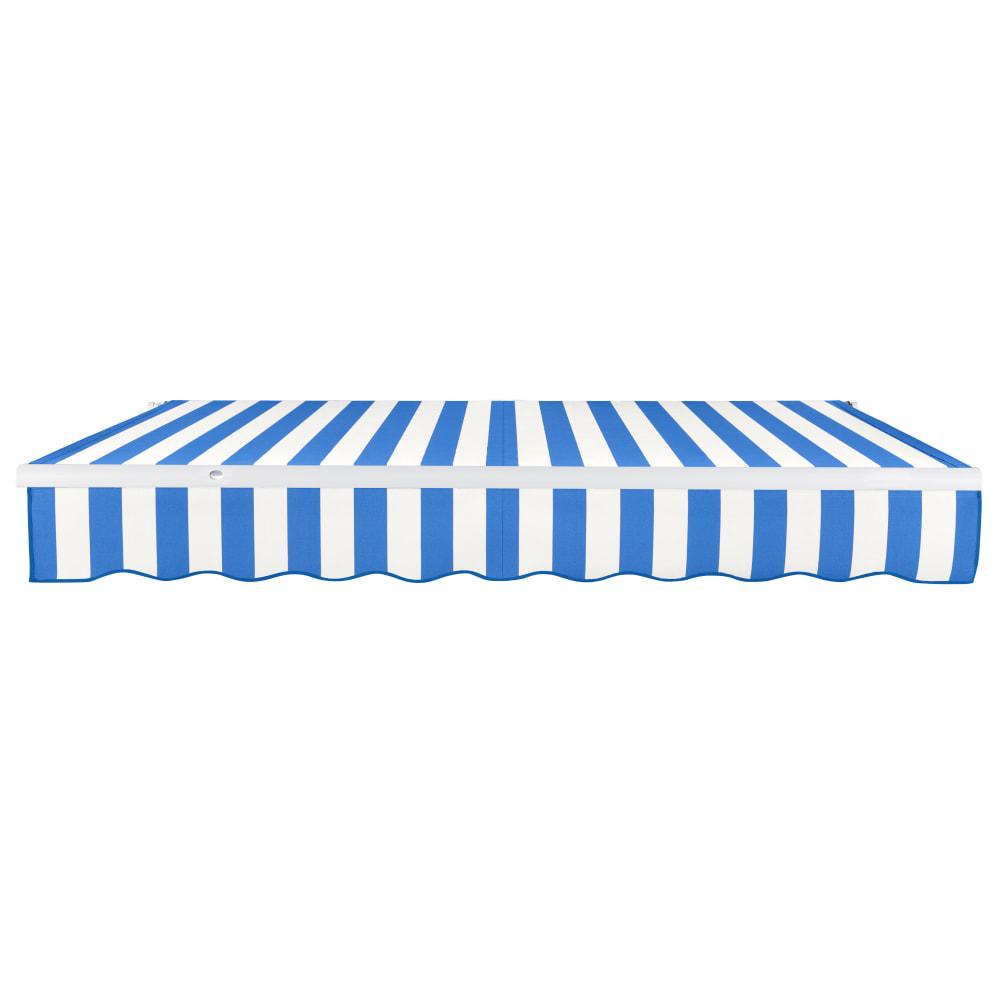 8' x 6.5' Maui Manual Patio Retractable Awning, Bright Blue/White Stripe. Picture 3