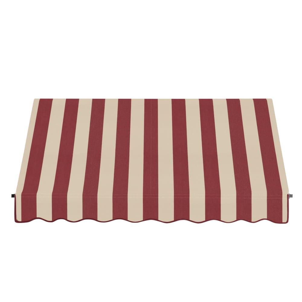 Awntech 7.375 ft Santa Fe Fixed Awning Acrylic Fabric, Burgundy/Tan Stripe. Picture 2