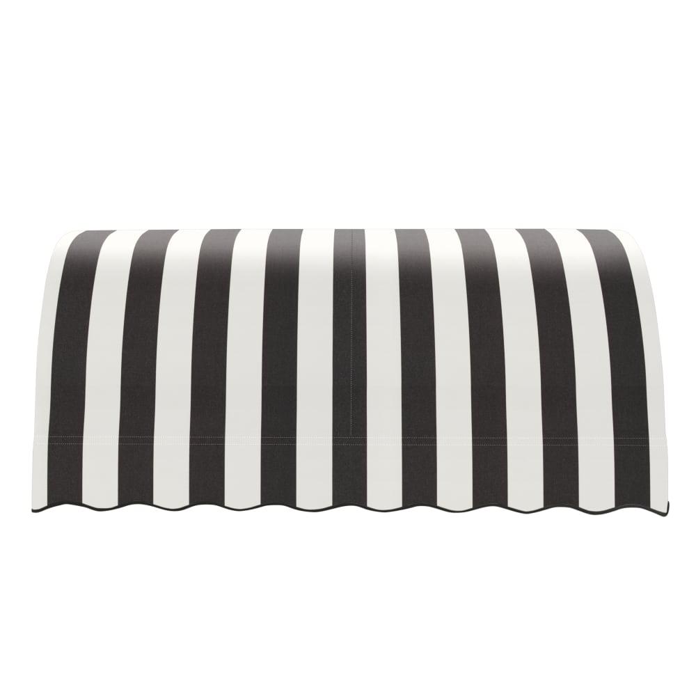 Awntech 6.375 ft Savannah Fixed Awning Acrylic Fabric, Black/White Stripe. Picture 2